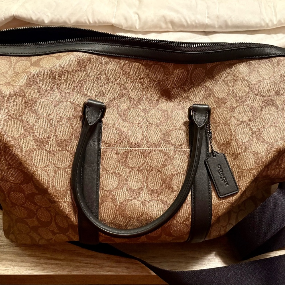 Coach Duffel Bag - Tan and Black